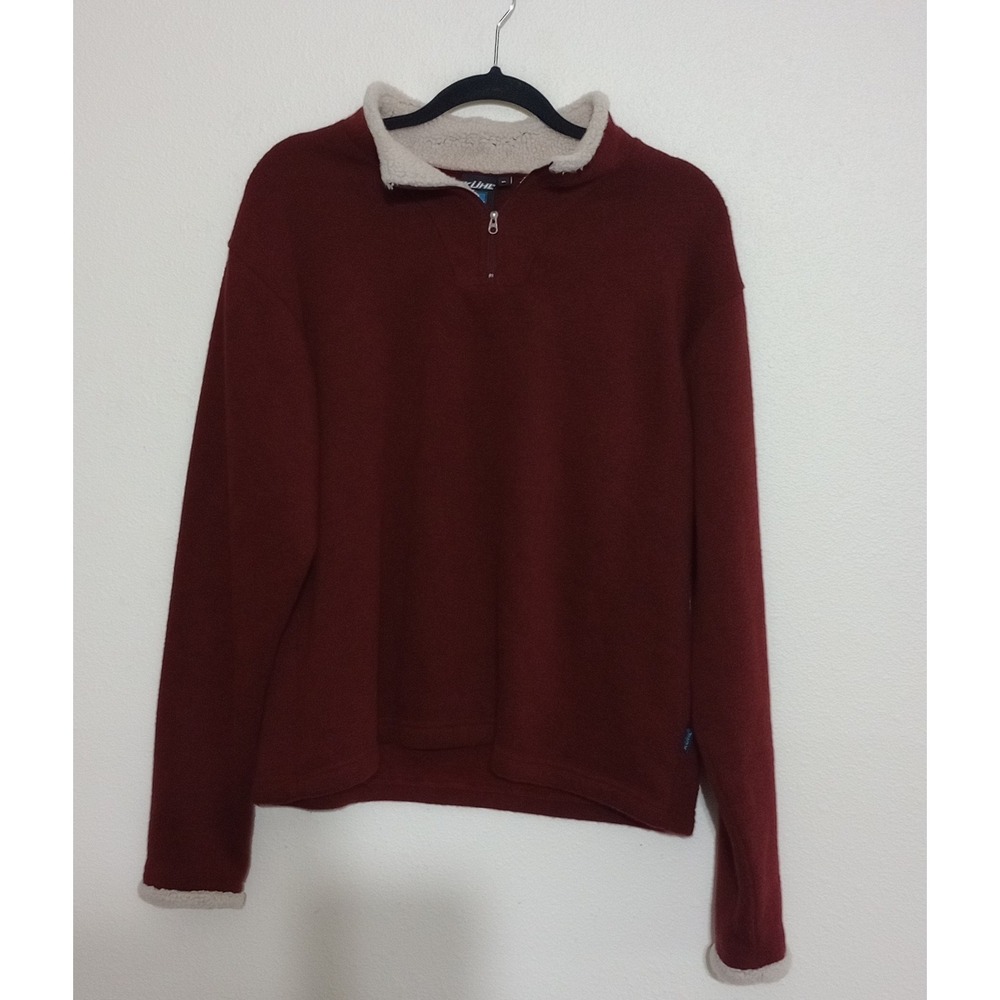 Kuhl Alfpaca Fleece Quarter Zip Pullover Burgundy Men XL 1/4 Zip Sweater
